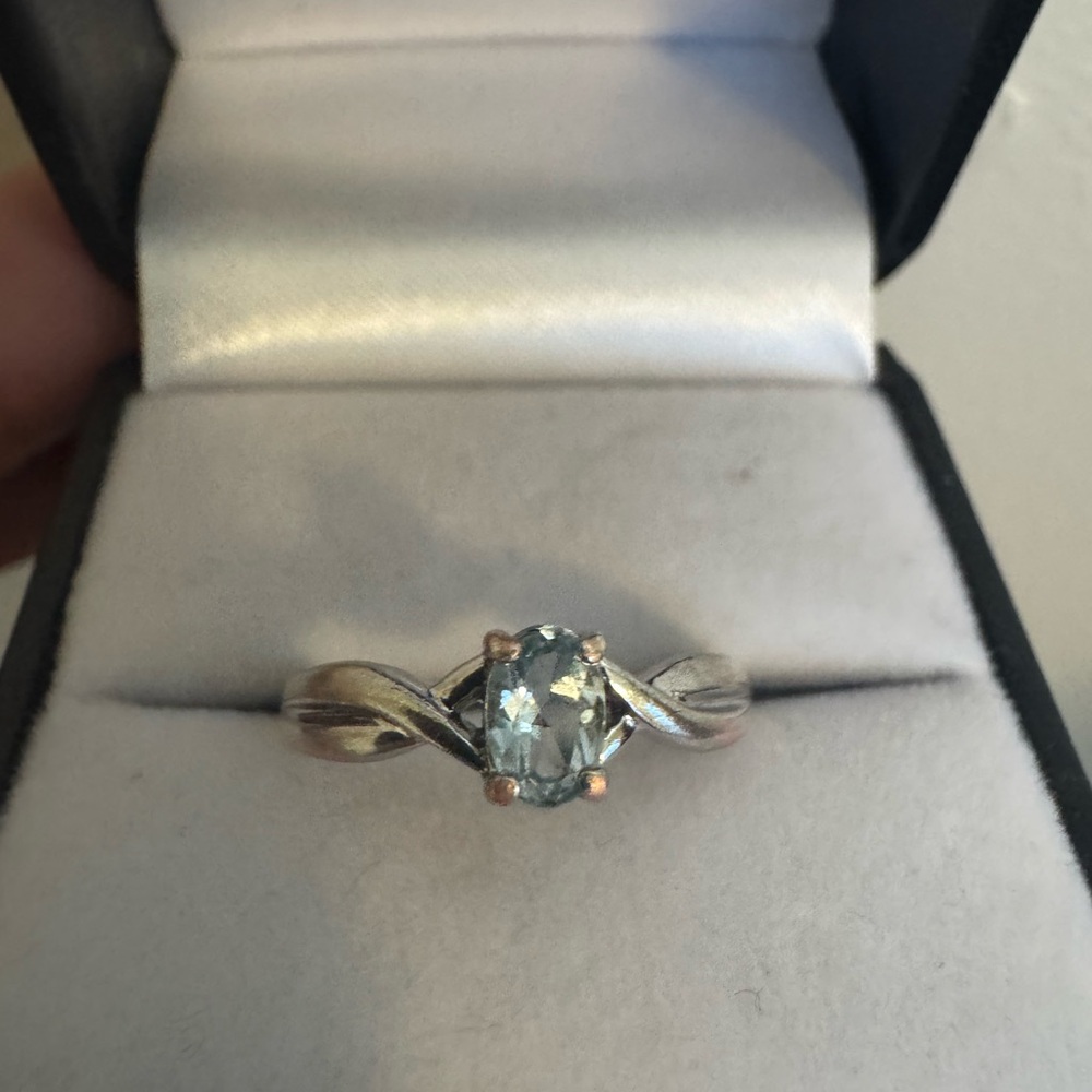 Aquamarine Sterling Silver ring size 7